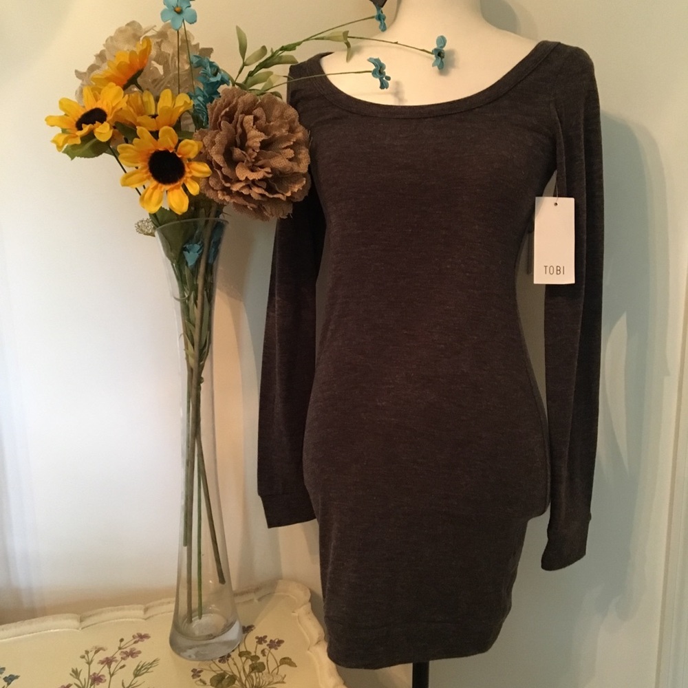 SOLD NWT - sooo soft gray knit dress or tunic top.